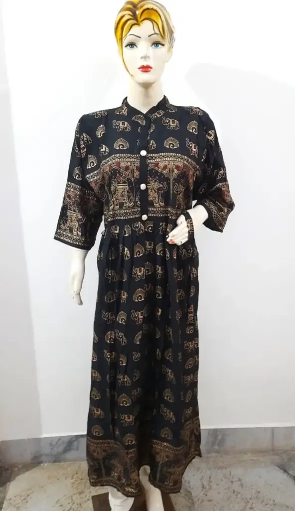 black A- line flared kurti