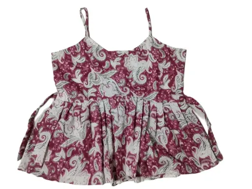 sleeveless flared shaghatti top